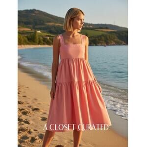 Three Graces Cosette Cotton Midi Dress Pink 2